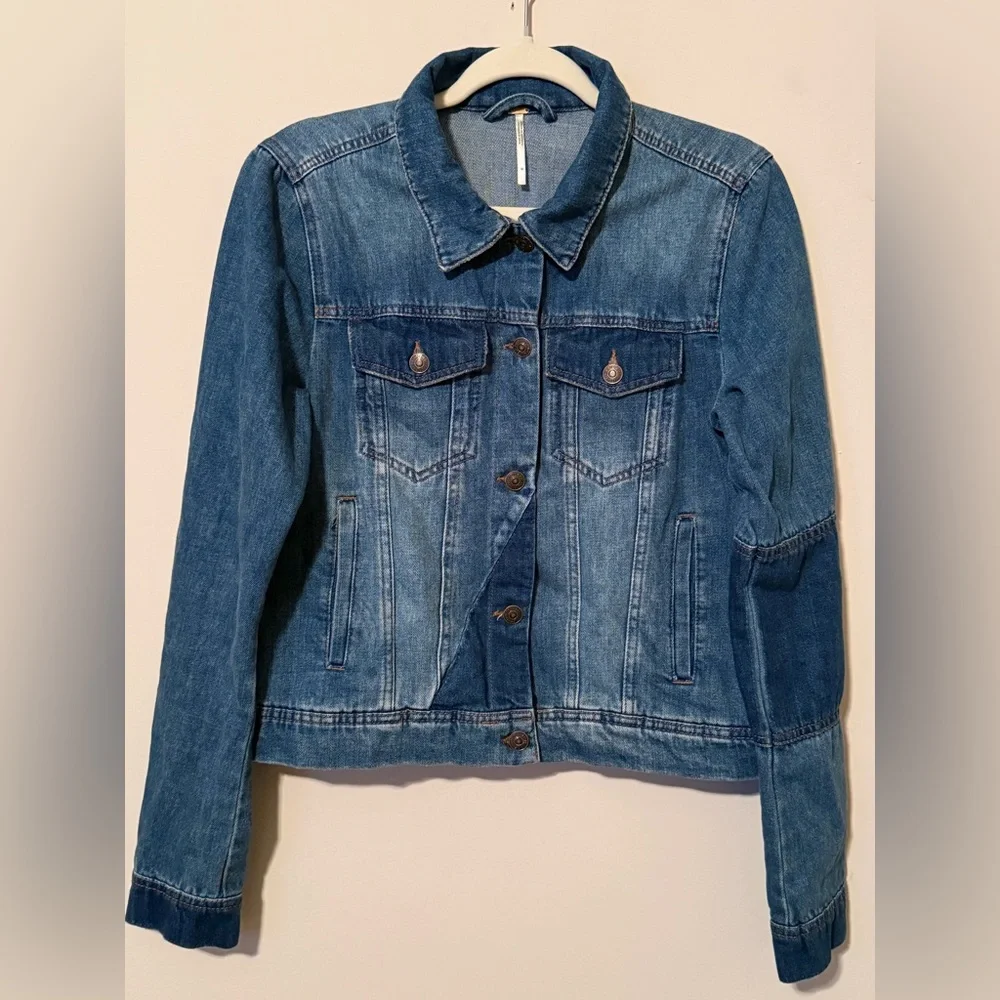 FREE PEOPLE Rumors Denim Cotton Jacket size Medium - Picture 2 of 3